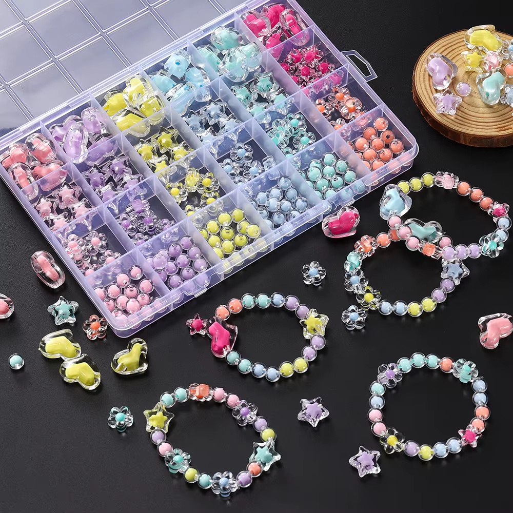 Jewelry Making Kits For Kids - 174pcs/Box Heart Acrylic Beads Flower Round