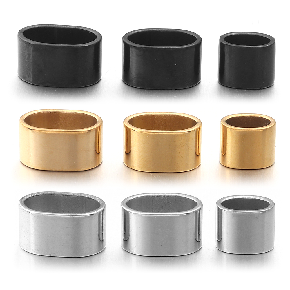 Jewelry Making With Beads - 6pcs Flat Stainless Steel Tube Slider