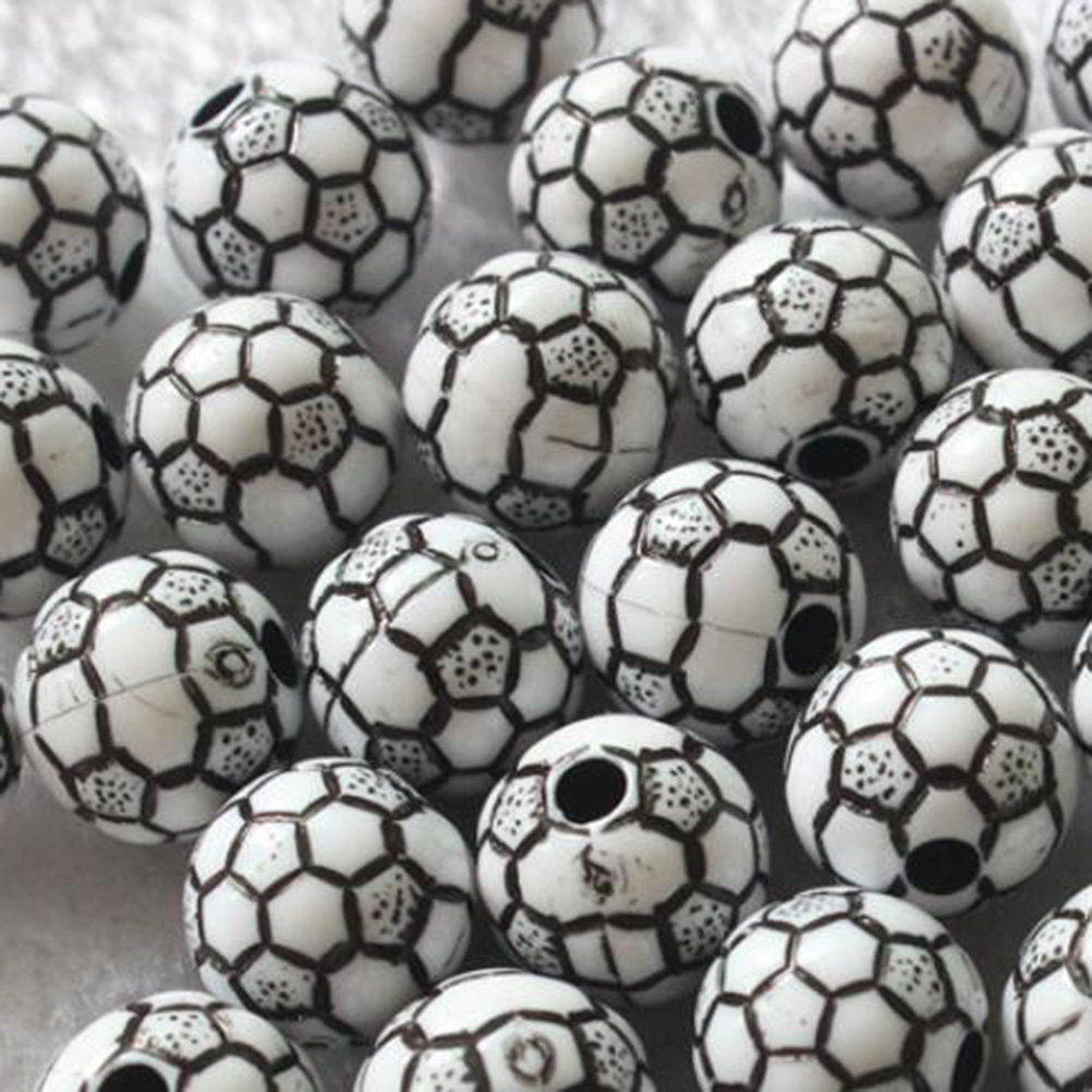 Jewelry Making Kits For Kids - 60Pcs Football Acrylic Beads One Color