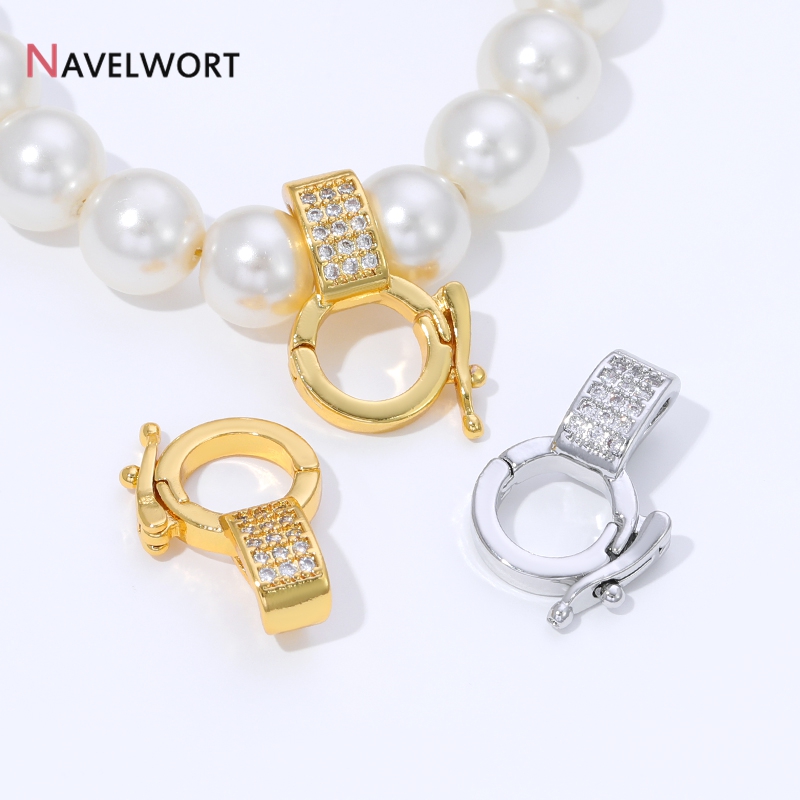 Jewelry Making Metal Supplies - 18K Gold Plated Brass Inlaid Zircon
