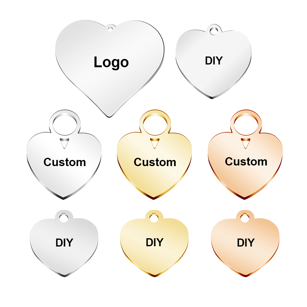 Making Custom Jewelry - 20pcs/Lot Stainless Steel Custom Logo Heart