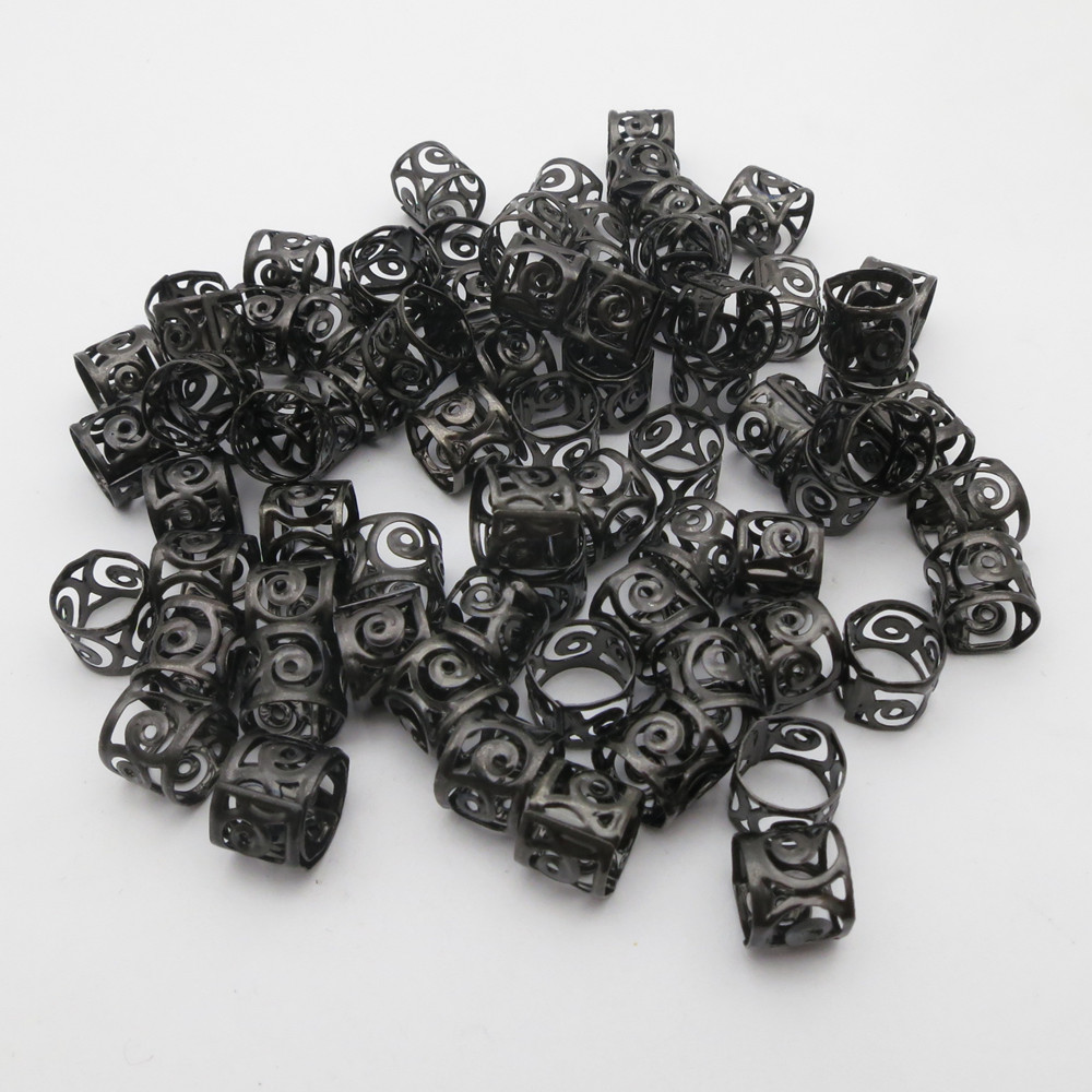 Crimp Bead Tube - 100pcs Hair Beads Jewelry, Black adjustable