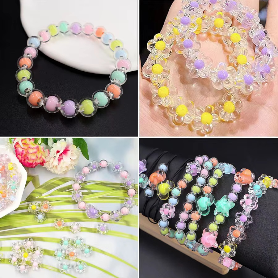 174pcs/Box Heart Acrylic Beads - đánh giá và giá Jewelry Making Kits For Kids