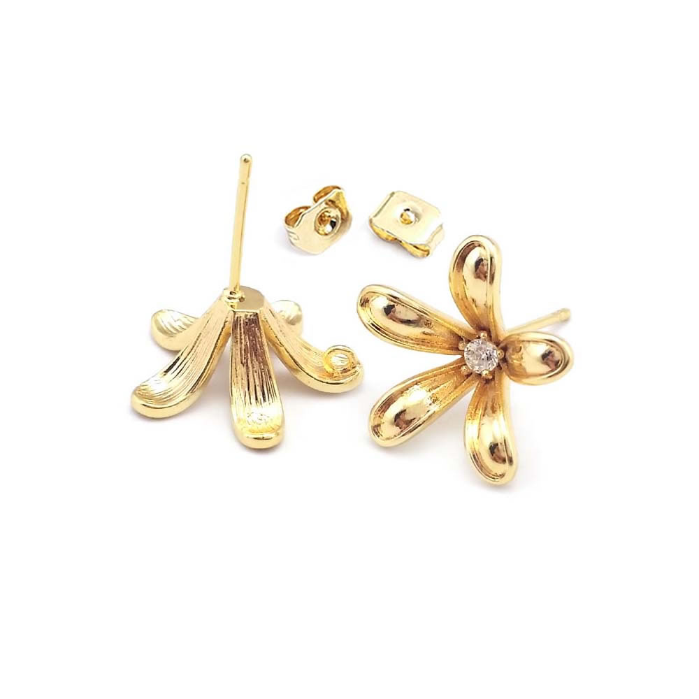 18K Gold Color Brass Flower St - đánh giá và giá Jewelry Making Metal