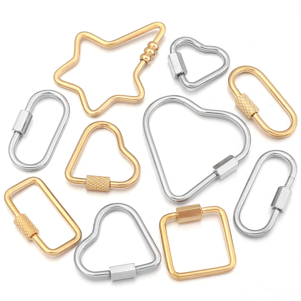 2pcs Gold Stainless Steel Hear - đánh giá và giá Jewelry Making Essentials