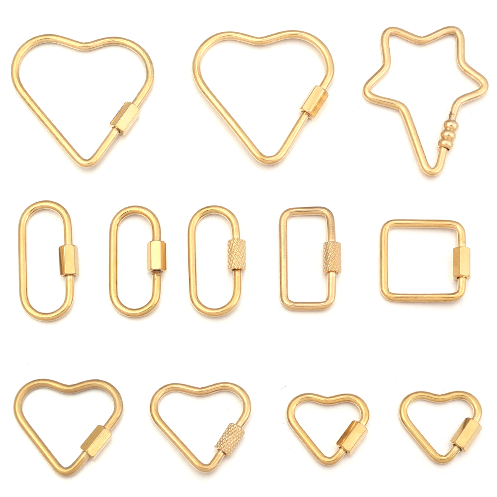 2pcs Gold Stainless Steel Hear - đánh giá và giá Jewelry Making Essentials