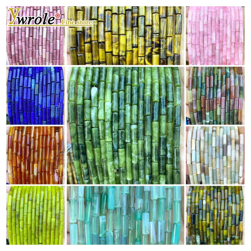 4x13mm Tube Natural Stone Jade - đánh giá và giá Crimp Bead Tube