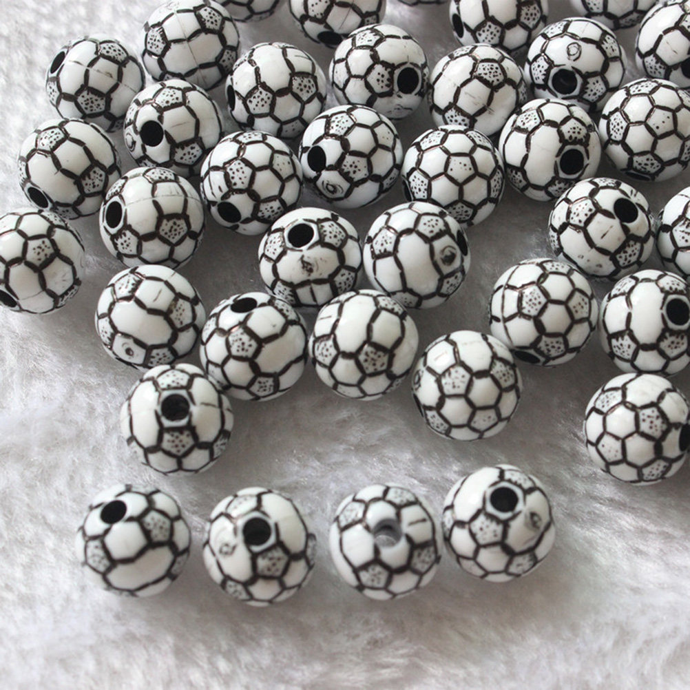 60Pcs Football Acrylic Beads O - đánh giá và giá Jewelry Making Kits For Kids