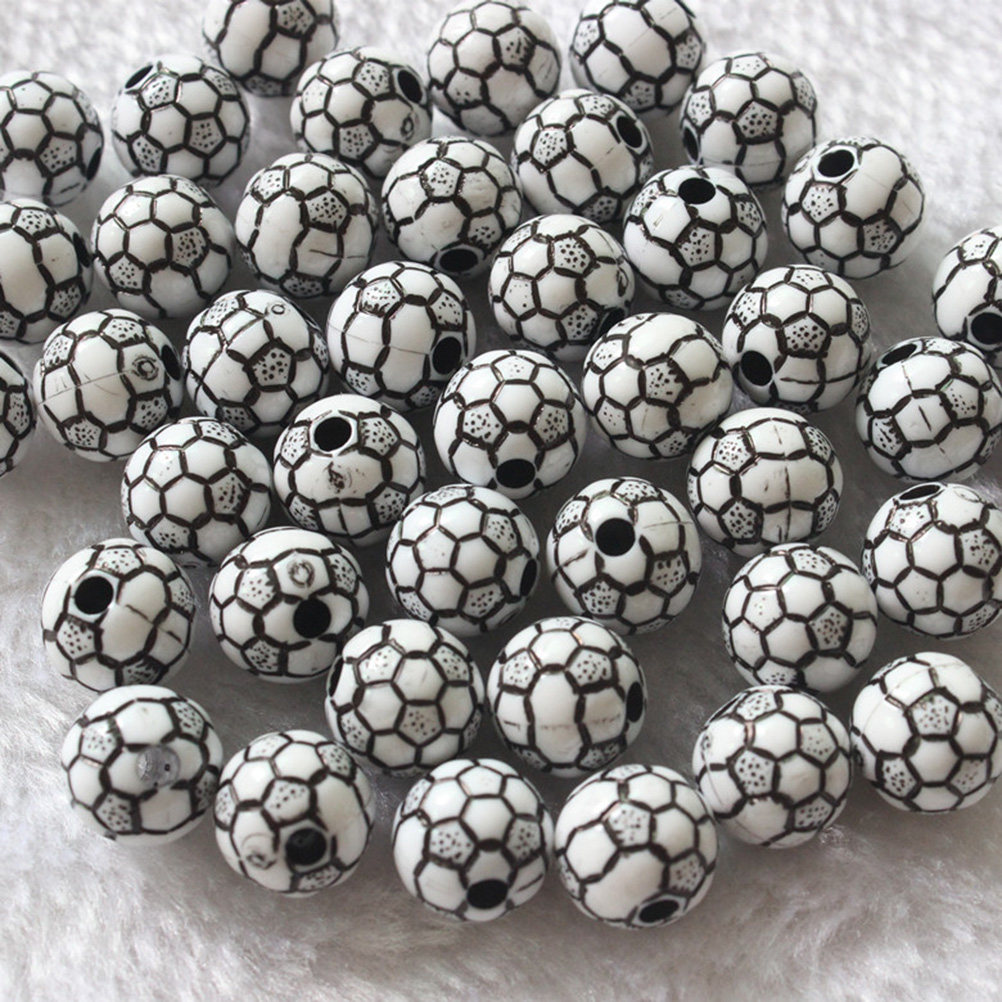 60Pcs Football Acrylic Beads O - đánh giá và giá Jewelry Making Kits For Kids