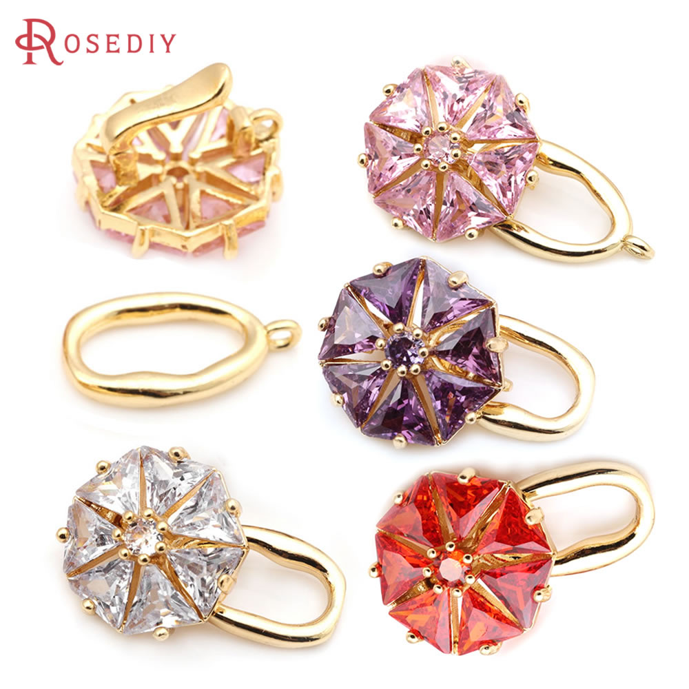 18K Gold Color Brass Zircon Fl - đánh giá và giá Jewelry Making Knots For Clasps