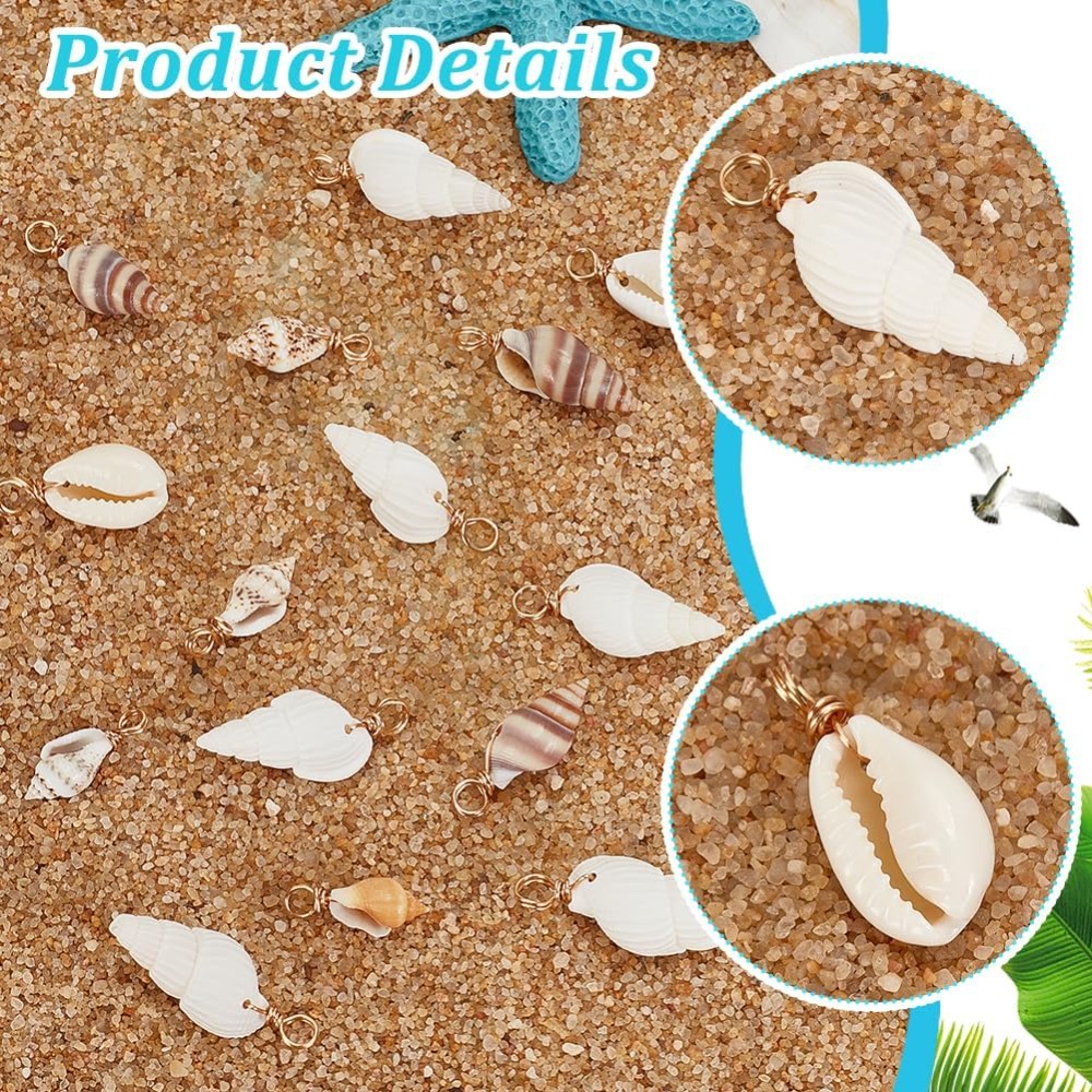 100pcs 4 Styles Natural Shell  - đánh giá và giá Jewelry Making Beginners